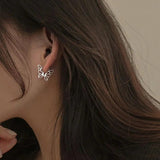 925 Silver Hollow Butterfly Stud Earrings Female Girl Silver Jewelry