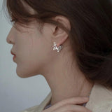925 Silver Hollow Butterfly Stud Earrings Female Girl Silver Jewelry