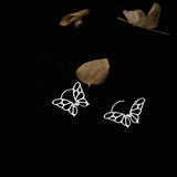 925 Silver Hollow Butterfly Stud Earrings Female Girl Silver Jewelry