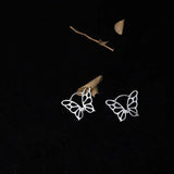 925 Silver Hollow Butterfly Stud Earrings Female Girl Silver Jewelry