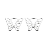 925 Silver Hollow Butterfly Stud Earrings Female Girl Silver Jewelry