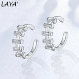 LAYA 925 Silver Cuff Earcuff with Cubic Zircon Clip