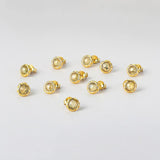 African Labradorite Silver Stud Earrings 14K Plated