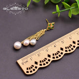 Green Zircon Drop Earrings Bohemia 925 Silver for Women Girls GE0932