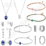 Sapphire Pendant Necklace Silver Jewelry Ladies Necklace