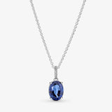 Sapphire Pendant Necklace Silver Jewelry Ladies Necklace