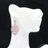 Gorgeous Long Tanzanite Tourmaline CZ Women Engagement Silver Earrings