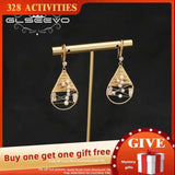 Natural Pearls Water Droplet Zircon Ear Hooks Romantic Women's Jewelry