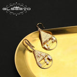 Natural Pearls Water Droplet Zircon Ear Hooks Romantic Women's Jewelry