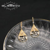 Natural Pearls Water Droplet Zircon Ear Hooks Romantic Women's Jewelry