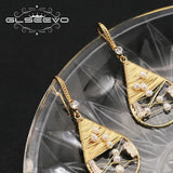 Natural Pearls Water Droplet Zircon Ear Hooks Romantic Women's Jewelry