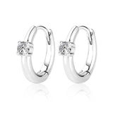 Minimalist 0.2CT Moissanite Earring 925 Sterling Silver Bling Hoop Jewelry