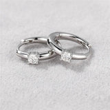 Minimalist 0.2CT Moissanite Earring 925 Sterling Silver Bling Hoop Jewelry