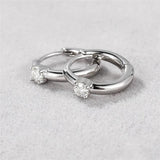 Minimalist 0.2CT Moissanite Earring 925 Sterling Silver Bling Hoop Jewelry