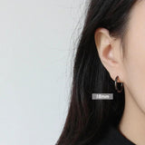 925 Silver Thick Tube Hoop Earrings High Circle Anti-allergy Party Jewelry