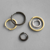 925 Silver Thick Tube Hoop Earrings High Circle Anti-allergy Party Jewelry