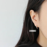 925 Silver Thick Tube Hoop Earrings High Circle Anti-allergy Party Jewelry