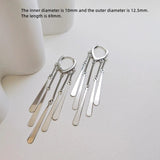 925 Silver Earring Heart Shape Tassel Long Earrings Girls Jewelry