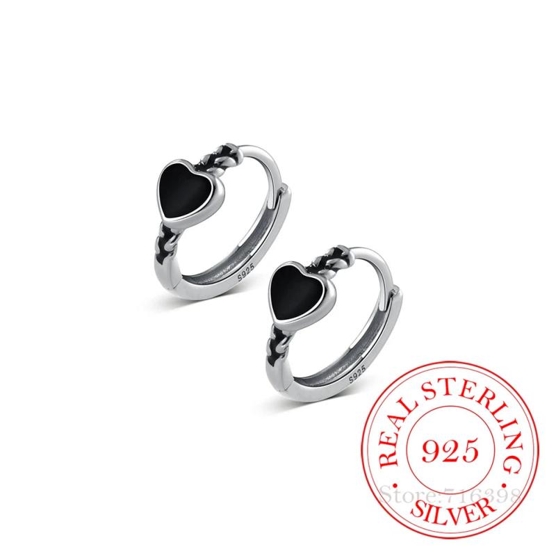 S925 Sterling Silver Heart Clip Earrings Women Wedding Party Jewelry