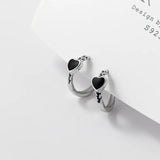 S925 Sterling Silver Heart Clip Earrings Women Wedding Party Jewelry