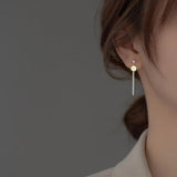 S925 Sterling Silver Long Tassel Line Dog Stud Earrings For Women Kids