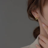 S925 Sterling Silver Long Tassel Line Dog Stud Earrings For Women Kids