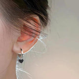 925 Silver Hollow Heart Hoop Earrings for Women Wedding Party