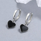 925 Silver Hollow Heart Hoop Earrings for Women Wedding Party