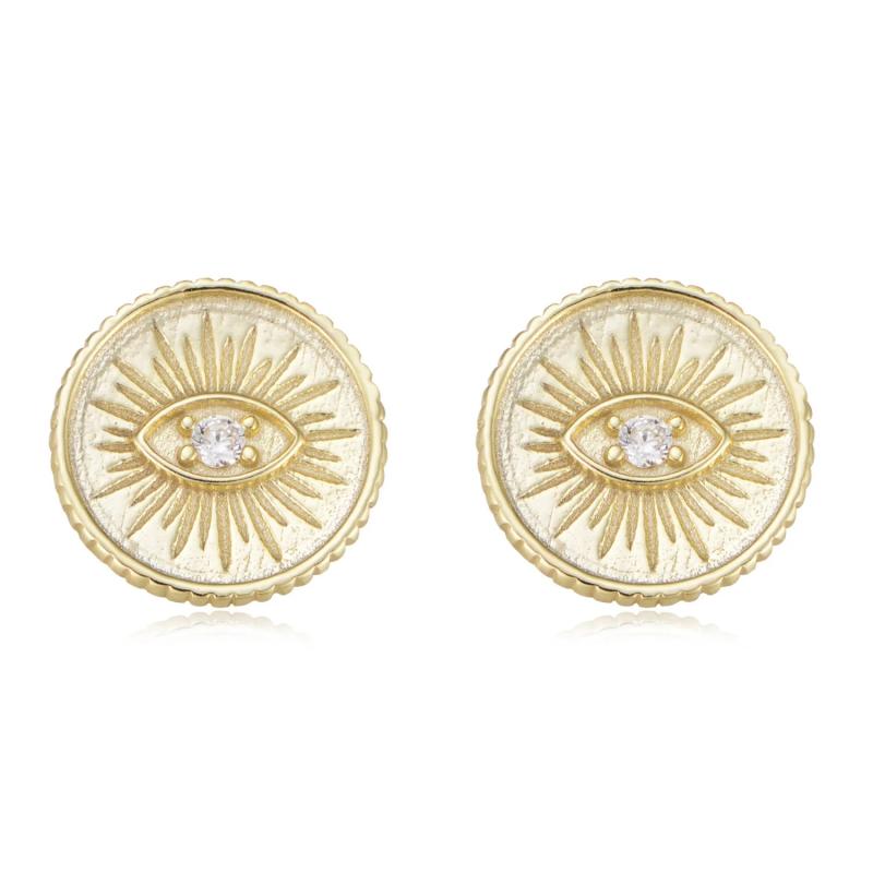 925 Silver Evil Eye Stud Earrings Small for Women Girls Fine Jewelry