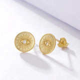 925 Silver Evil Eye Stud Earrings Small for Women Girls Fine Jewelry