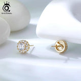 925 Silver 8mm Sparkling Stud Earring Party Gift OSE295