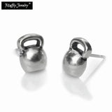 Kettlebells Stud Earrings, Fitness Gym Jewelry, 925 Sterling Silver