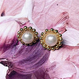 Pearl Lace 14K Filled Hand-wound Vintage Earrings For Women