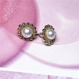 Pearl Lace 14K Filled Hand-wound Vintage Earrings For Women