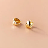 925 Silver Golden Round Buckle Hoop Earrings French Punk Rock Unisex Jewelry