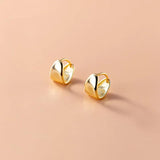 925 Silver Golden Round Buckle Hoop Earrings French Punk Rock Unisex Jewelry