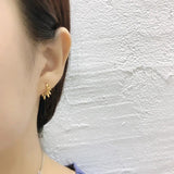 925 Silver Punk Spike Rivets Hoop Earrings Bohemian Rock Unisex Ear Jewelry