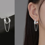 925 Silver Charm Tassel Earrings Ear Buckle for Women Ins Style Party Hoop