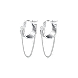 925 Silver Charm Tassel Earrings Ear Buckle for Women Ins Style Party Hoop