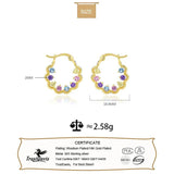 925 Silver 18K Zircon Hoop Earring for Women Fine Jewelry