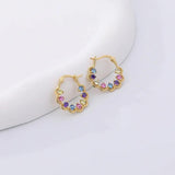 925 Silver 18K Zircon Hoop Earring for Women Fine Jewelry