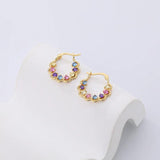 925 Silver 18K Zircon Hoop Earring for Women Fine Jewelry