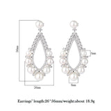 Vintage Court Pearl High Carbon Diamond Drop Earrings for Women