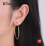 S925 Silver 40mm Large Hoop Earrings for Women Girl