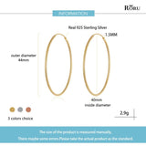 S925 Silver 40mm Large Hoop Earrings for Women Girl
