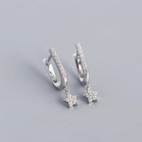 925 Silver Goth Buckle Star Earrings