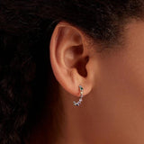925 Sterling Silver Colorful Zircon Stud Earrings Rainbow Women's Jewelry