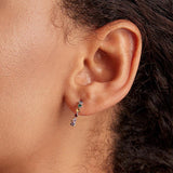 925 Sterling Silver Colorful Zircon Stud Earrings Rainbow Women's Jewelry