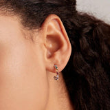 925 Sterling Silver Colorful Zircon Stud Earrings Rainbow Women's Jewelry
