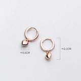 High Love Heart Pendant Stud Earrings 925 Sterling Silver Teen Jewelry